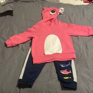 Baby shark set. Shark hoodie. Size 2T.